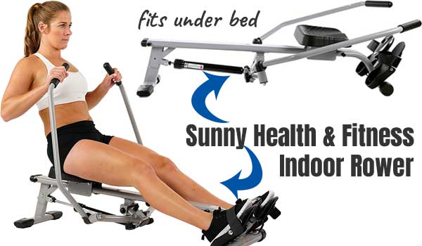 Sunny Health and Fitness Indoor Rower Fits Under Bed for Storage